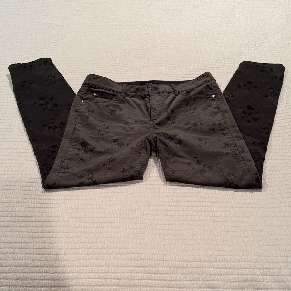Ann Taylor Grey & Black Floral Women's Jeans